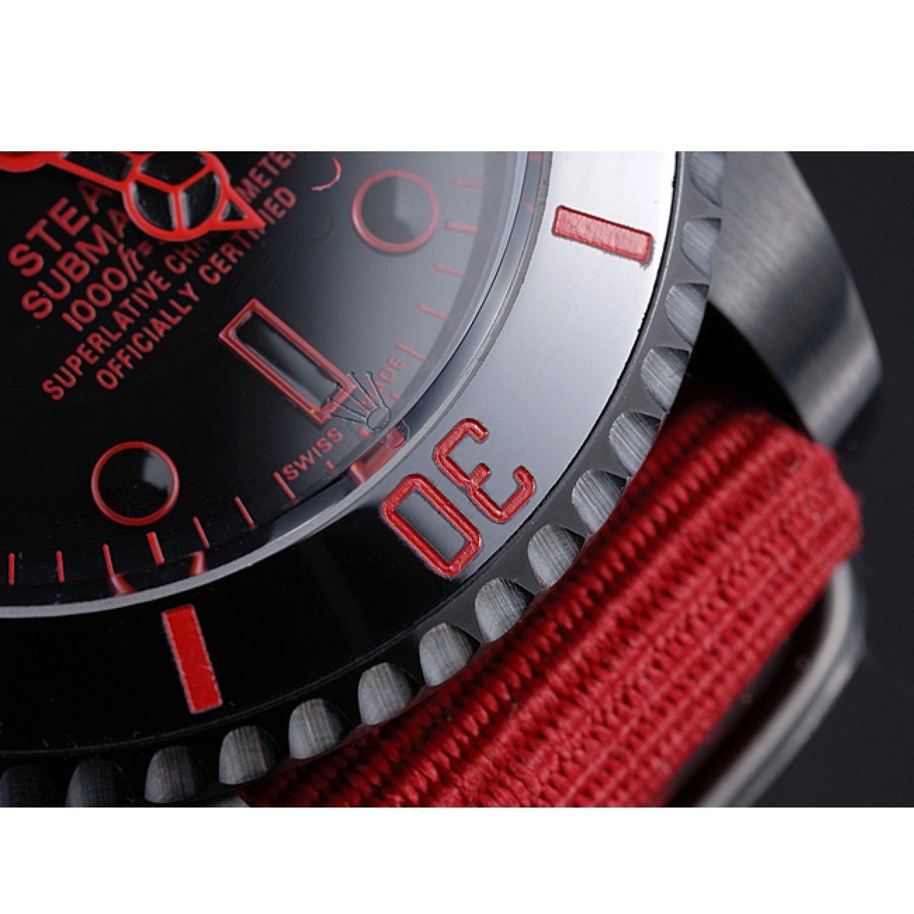 MiroTime 0710 Rolex Stealth Submariner Red Nylon Strap 622010